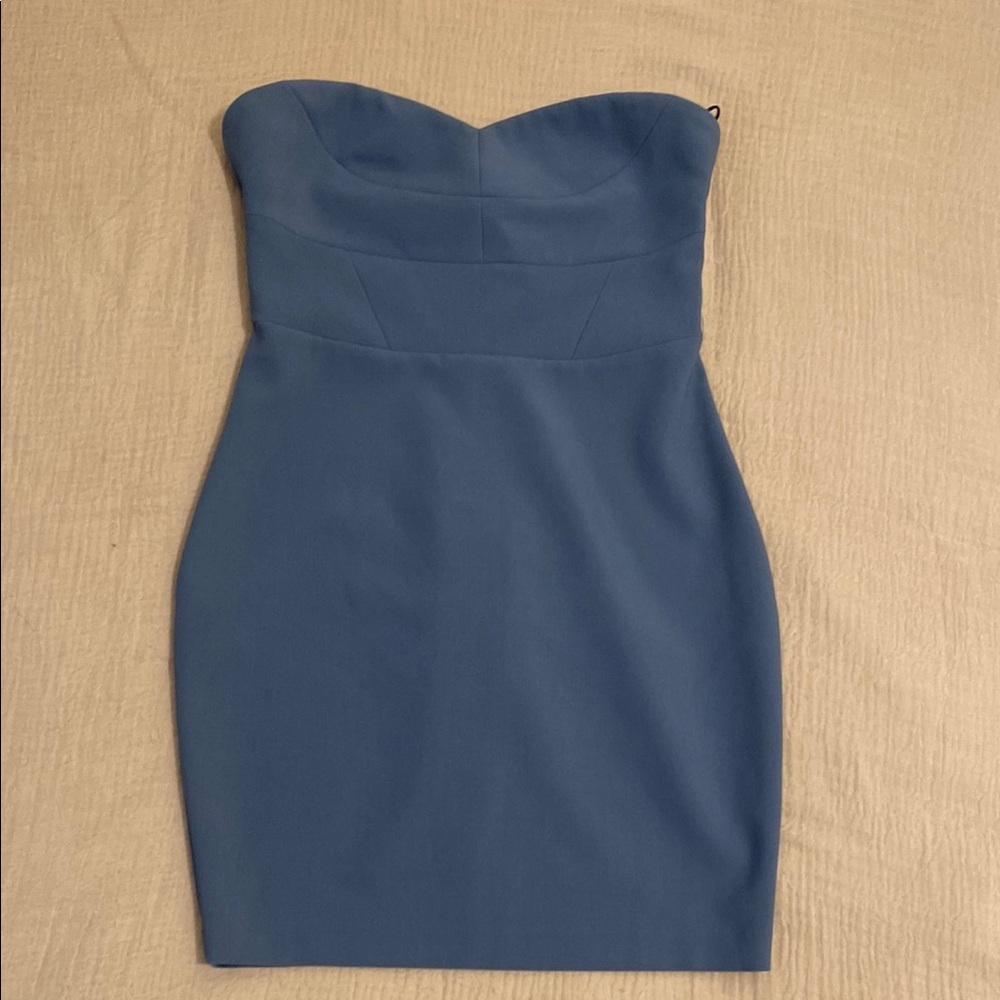 LILELY Strapless Sweetheart Blue Bodycon Dress. Size 6